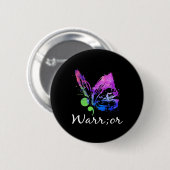 Warrior Butterfly Semicolon Suicide Prevention Awa Ronde Button 5,7 Cm (Voorkant /achterkant)