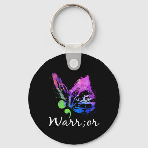 Warrior Butterfly Semicolon Suicide Prevention Awa Sleutelhanger