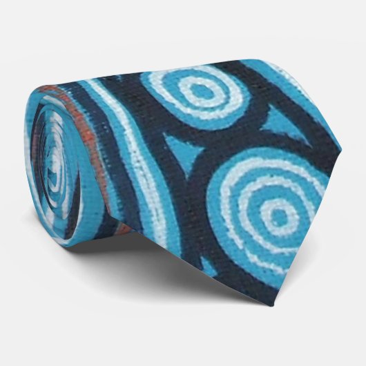 Warrior Camp Aboriginal Art Stropdas (Opgerold)