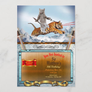 Warrior Cat en Tiger Funny Invitation Kaart