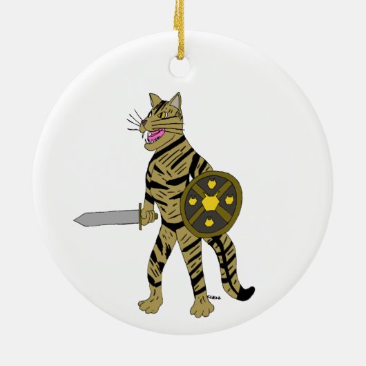 Warrior Cat Keramisch Ornament (Achterkant)