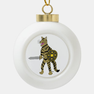 Warrior Cat Keramische Bal Ornament