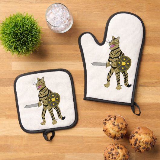 Warrior Cat Ovenwant & Pannenlap Set (Top down)