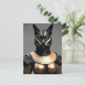 Warrior Cat Person Briefkaart (Staand voorkant)