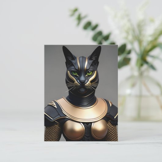 Warrior Cat Person Briefkaart (Staand voorkant)