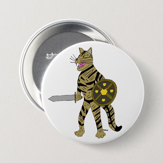 Warrior Cat Ronde Button 7,6 Cm (Voorkant /achterkant)
