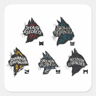 Warrior Cats Clans Symbol Shirt Vierkante Sticker