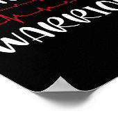 Warrior CHD Awareness Cadeau, congenitale hartdis Poster (Hoek)