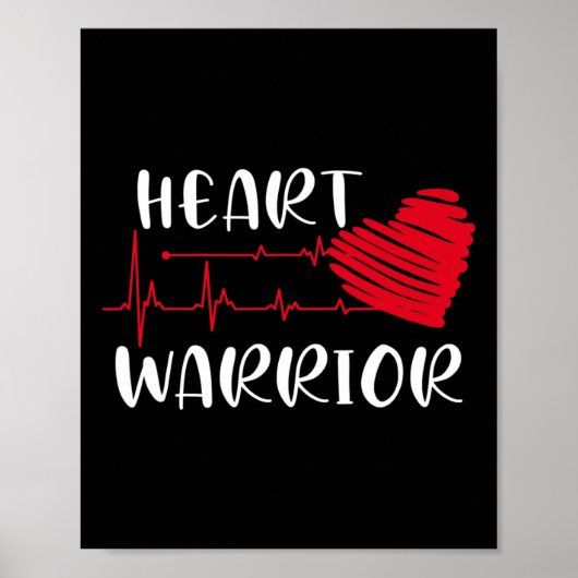 Warrior CHD Awareness Cadeau, congenitale hartdis Poster (Voorkant)