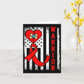 Warrior CHD Heart Disease Awareness Red Ribbon Ame Kaart (Gele Bloem)