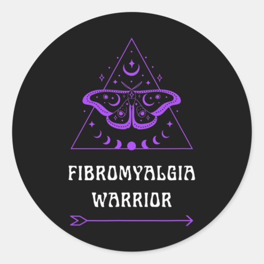 Warrior Chronic Illness Awareness Paarse Boho Ronde Sticker (Voorkant)