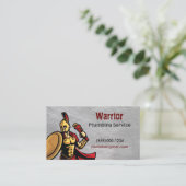 Warrior Contractor Loodgietersdienst Chrome Design Visitekaartje (Staand voorkant)