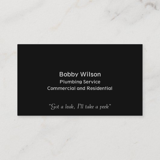 Warrior Contractor Loodgietersdienst Chrome Design Visitekaartje (Achterkant)