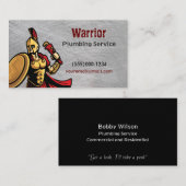 Warrior Contractor Loodgietersdienst Chrome Design Visitekaartje (Voorkant / Achterkant)