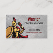Warrior Contractor Loodgietersdienst Chrome Design Visitekaartje (Voorkant)