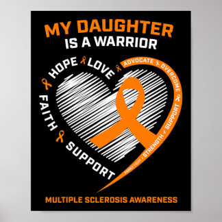 Warrior Daughter Draag Oranje Multiple Sclerose Aw Poster