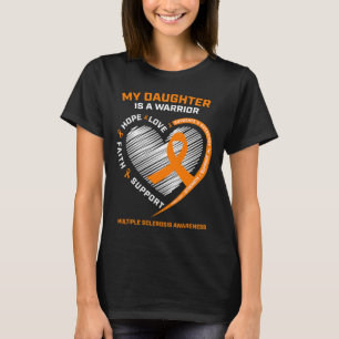 Warrior Daughter Draag Oranje Multiple Sclerose Aw T-shirt