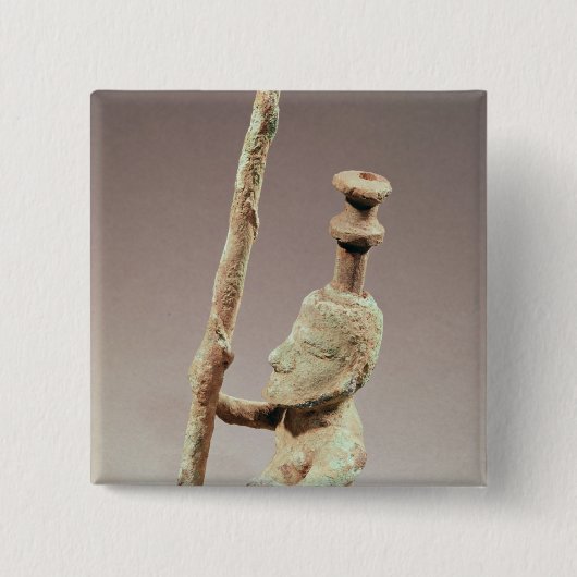 Warrior, Dong-son Civilization, uit Vietnam Vierkante Button 5,1 Cm (Voorkant)