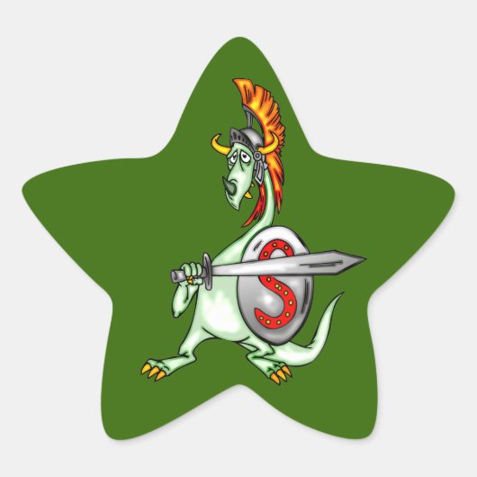 Warrior Dragon Ster Sticker (Voorkant)