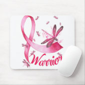 Warrior Dragonfly Breast Cancer Awareness T-Shirt. Muismat (Met muis)