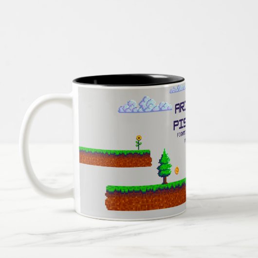 Warrior Dreamer - Ram Zon, Vissen Maan Zodiac Mu Tweekleurige Koffiemok (Links)