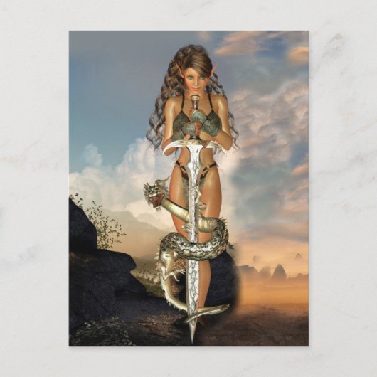 Warrior elf briefkaart (Voorkant)