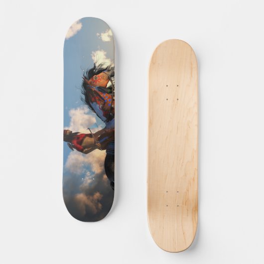 Warrior en oorlogspaard persoonlijk skateboard (Voorkant)