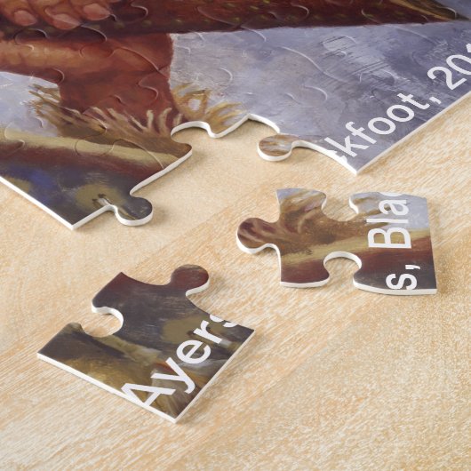 Warrior en Zijne Winchester, Inheemse Amerikaanse Legpuzzel (Zijkant)