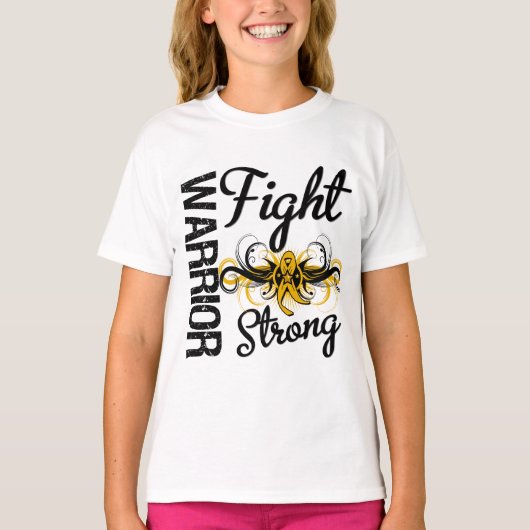 Warrior Fight Strong Appendix Cancer T-shirt (Voorkant)
