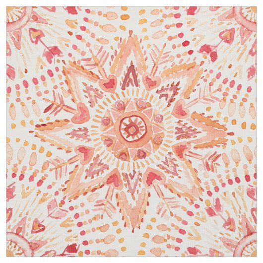 WARRIOR FIRE Waterverf Mandala Stof (Swatch)