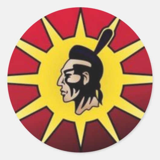 Warrior Flag Ronde Sticker (Voorkant)