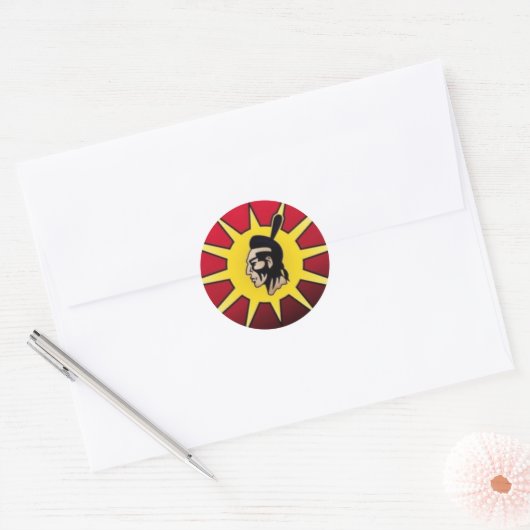 Warrior Flag Ronde Sticker (Envelop)