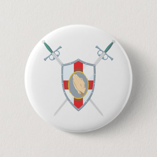 Warrior gebeden met het gebeden hand ronde button 5,7 cm (Voorkant)