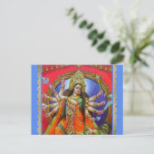 Warrior Goddess Durga Shakti Briefkaart (Staand voorkant)