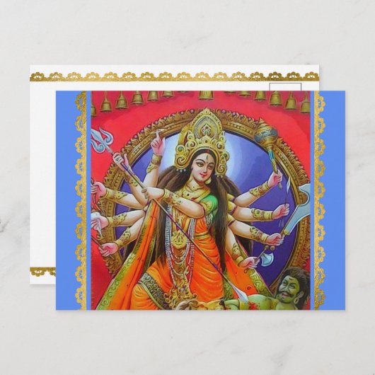 Warrior Goddess Durga Shakti Briefkaart (Voorkant / Achterkant)