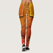 Warrior Gold en Red Ombre Pattern Leggings (Achterkant)