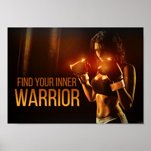 Warrior Gym Boxing Training Vrouw Vingerlichaam Poster (Voorkant)