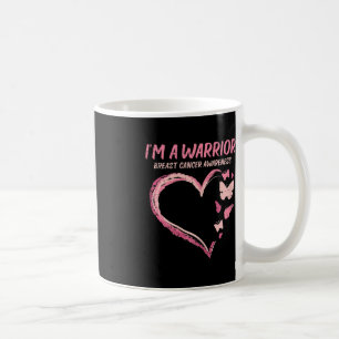 Warrior Heart Butterfly Breast Cancer Awareness Wo Koffiemok