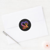 Warrior Heart Multiple Sclerosis Awareness Maand 1 Ronde Sticker (Envelop)