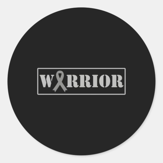 Warrior Hersentumor Awareness Hersenkanker Maand Ronde Sticker (Voorkant)
