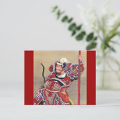Warrior, Hokusai Japanese Fine Art Briefkaart (Staand voorkant)