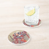 Warrior, Hokusai Japanese Fine Art Zandsteen Onderzetter (Zijkant)