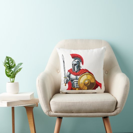 warrior holding sword and shield ready for battle kussen (Stoel)