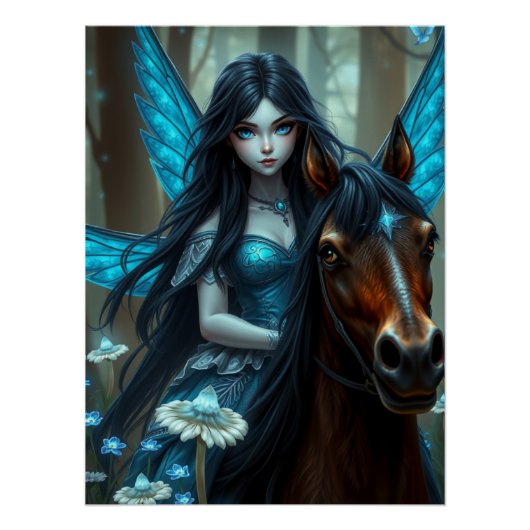 Warrior Horse Fairy Fantasy Art Perfect Poster (Voorkant)