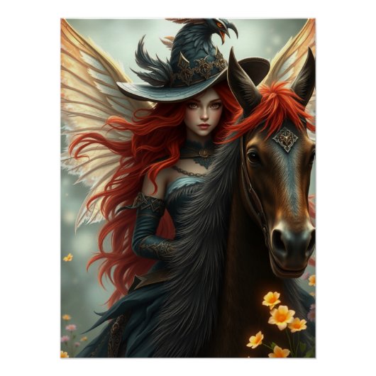 Warrior Horse Fairy Fantasy Art Perfect Poster (Voorkant)