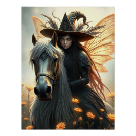 Warrior Horse Fairy Fantasy Art Perfect Poster
