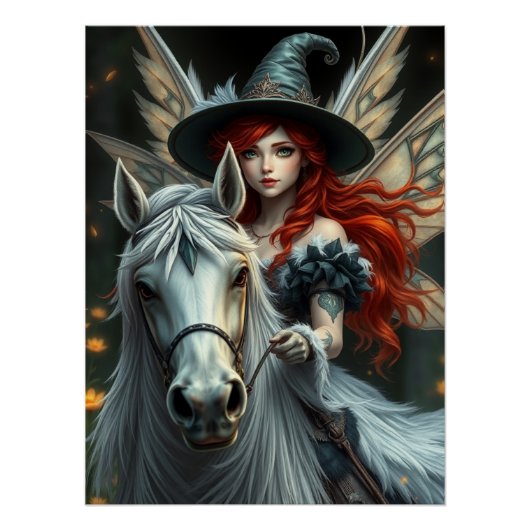 Warrior Horse Fairy Fantasy Art Perfect Poster (Voorkant)