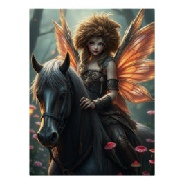 Warrior Horse Fairy Fantasy Art Perfect Poster