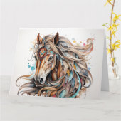 Warrior Horse Wenskaart Kaart (Gele Bloem)