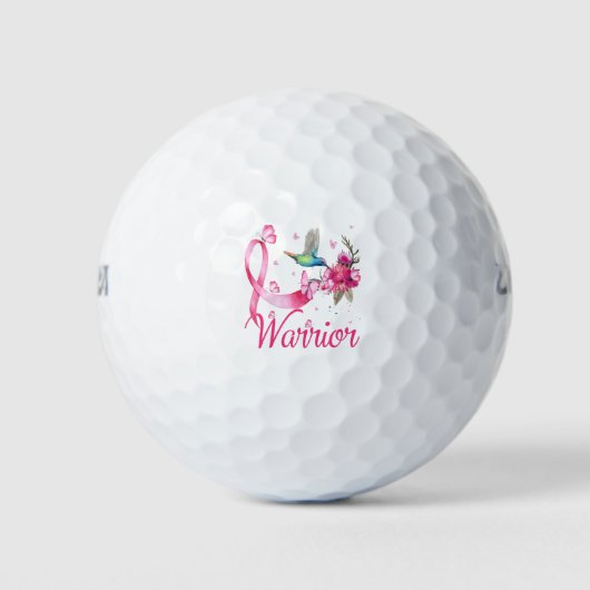 Warrior Hummingbird Breast Cancer Awareness Golfballen (Voorkant)